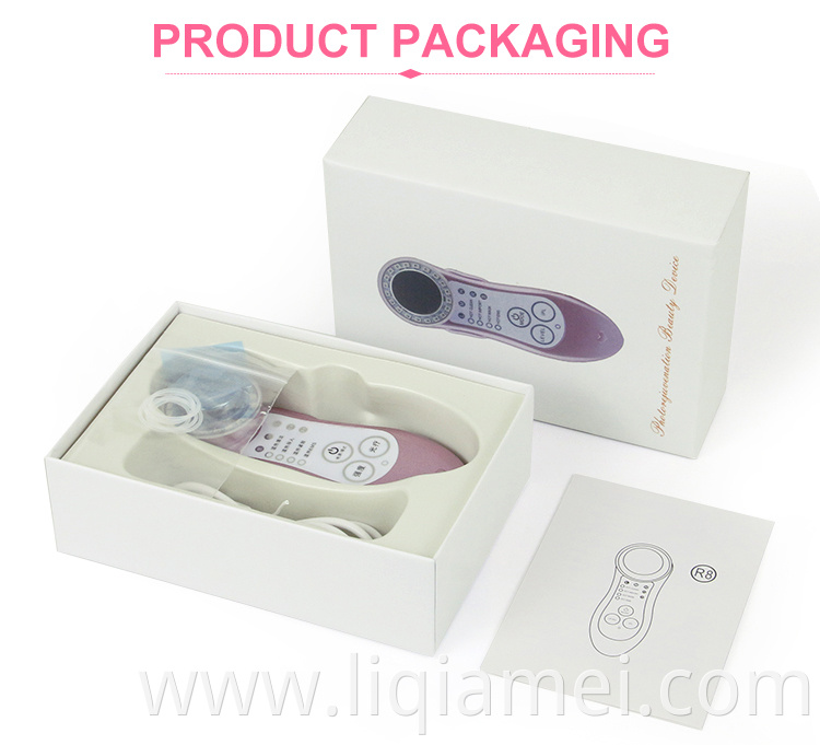 Ionic led photon sonic anti-aging ultrasonic therapy beauty device